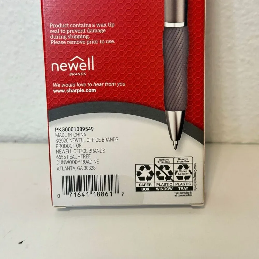 Sharpie S-Gel Gel Pens Sleek Metal Barrel Gunmetal Medium Point (0.7mm) Black‎